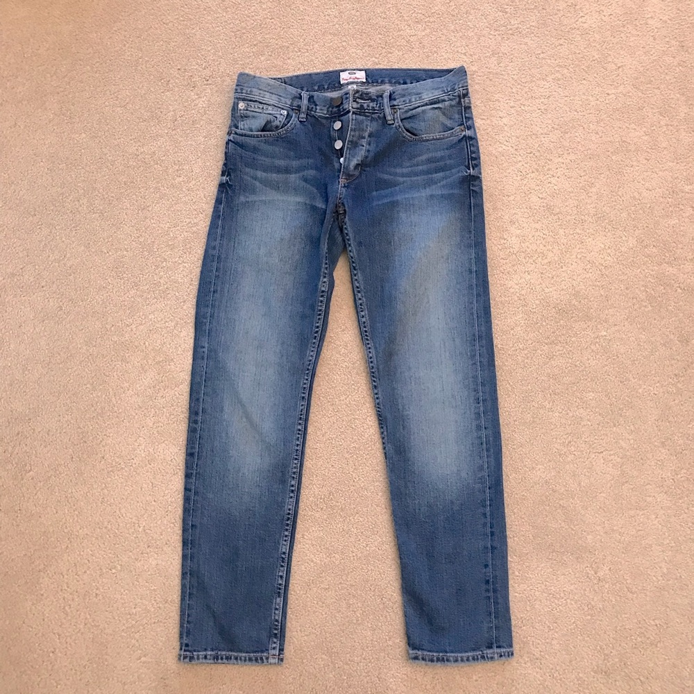 Fossil Denim Blue Jeans Women Size 2 Waist 25 True Boyfriend Button Fly Low Rise